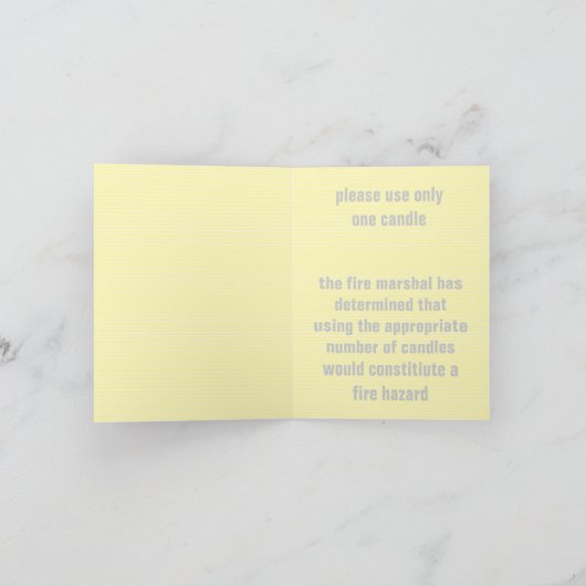 Verjaardag wenskaart "Single Candle" Kaart (Binnen)