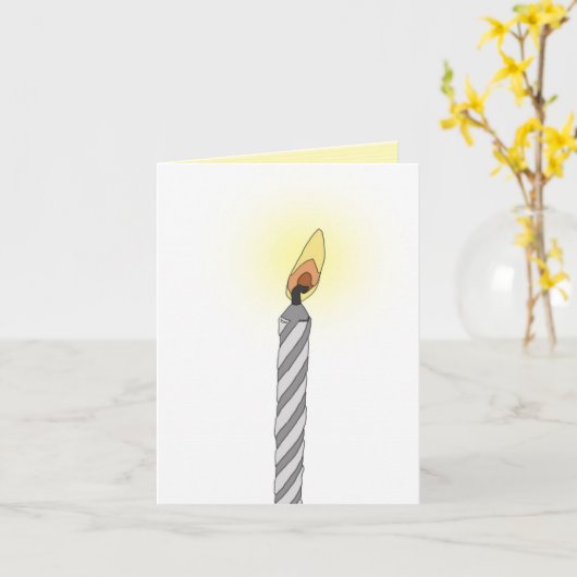 Verjaardag wenskaart "Single Candle" Kaart (Gele Bloem)
