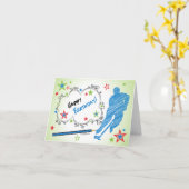 Verjaardag! Wenskaart van mannetjesschelp Kaart (Gele Bloem)