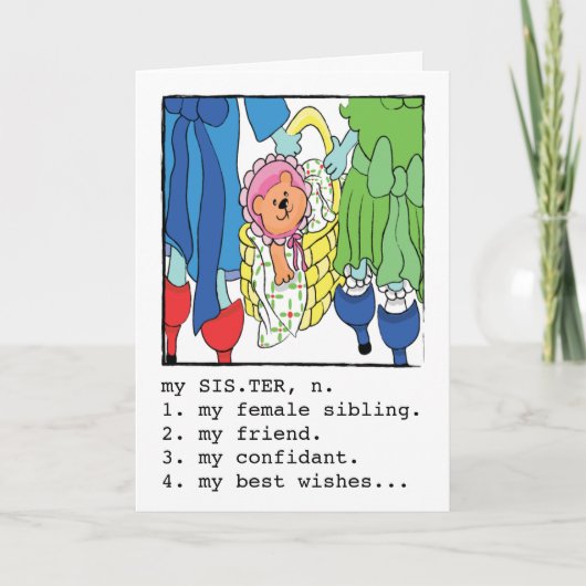 Verjaardag Wenskaart voor zus Kaart (Voorkant)