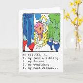 Verjaardag Wenskaart voor zus Kaart (Gele Bloem)