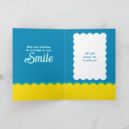 Verjaardag wenst dochter blauw groen kaart (Binnen)