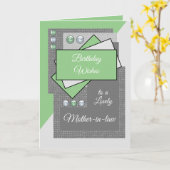 Verjaardag wenst een mooie schoonmoeder groen kaart (Gele Bloem)