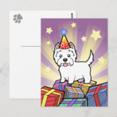 Verjaardag West Highland White Terrier Briefkaart (Voorkant / Achterkant)