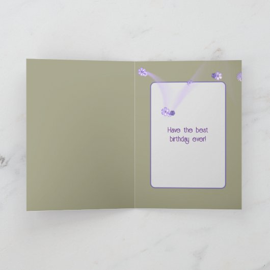 Verjaardag Whimsy Wildflower Kaart (Binnen)