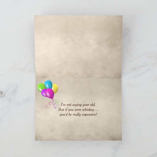 Verjaardag Whiskey Shot Glas Met Kaars Kaart (Binnen)