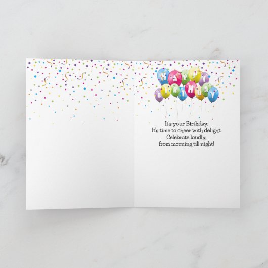 Verjaardag White Duckling in een regenplas Kaart (Binnen)