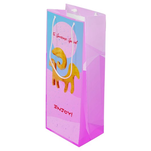 Verjaardag / Wijn 21 maart - 19 april Zodiac Ram Wijn Cadeautas (Voorkant Gekanteld)