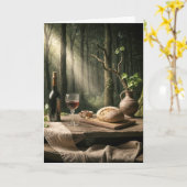 Verjaardag Wijn en Brood op Bostafel Kaart (Gele Bloem)