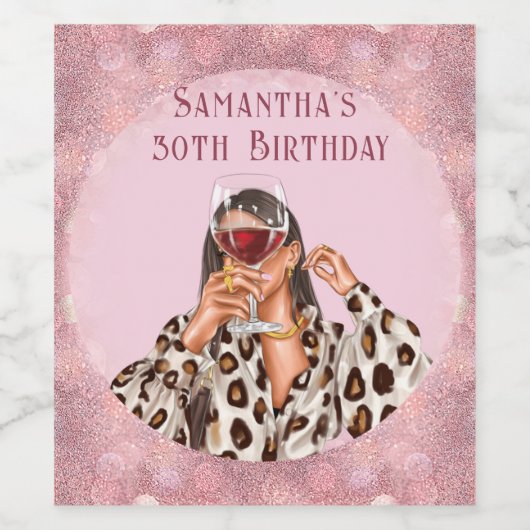 Verjaardag Wijn Gepersonaliseerde Fotolabels Wijn Etiket (Enkel label)