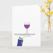 Verjaardag wijn wenskaart kaart (Gele Bloem)