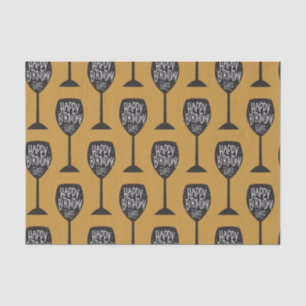 VERJAARDAG WIJNGLAS Modern Op Maat Gemaakt Feest Tissuepapier