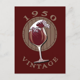 Verjaardag Wijnliefhebber - 1950 Oude Wijn Briefkaart