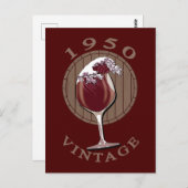 Verjaardag wijnliefhebber - 1950 Oude wijn Briefkaart (Voorkant / Achterkant)