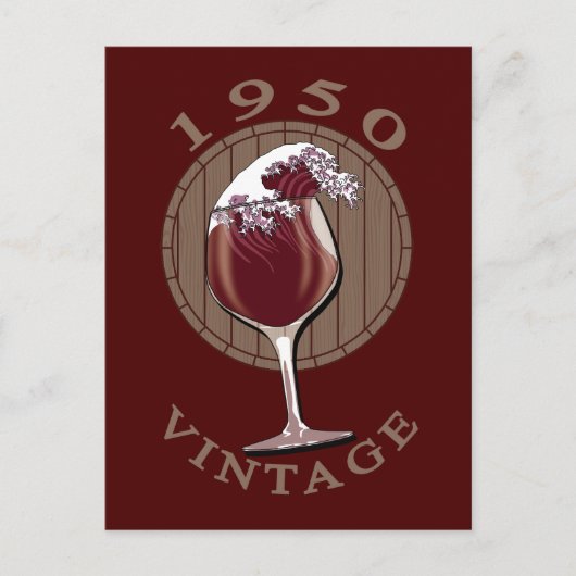 Verjaardag wijnliefhebber - 1950 Oude wijn Briefkaart (Voorkant)