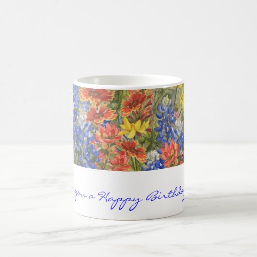 Verjaardag wil! Texas Wildflower Mok (Center)