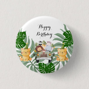 Verjaardag Wild One Jungle Safari Ronde Button 3,2 Cm