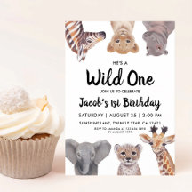 Verjaardag Wild One Safari Dieren Eerste Verjaarda