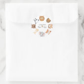 Verjaardag wild safari 4 jaar ronde sticker (Tas)