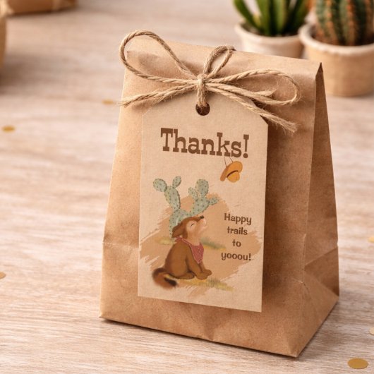 Verjaardag Wild West Bedankje Favor Cadeaulabel