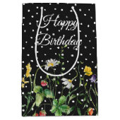 Verjaardag Wildbloemen op Polka dots Medium Cadeauzakje (Voorkant)