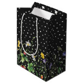 Verjaardag Wildbloemen op Polka dots Medium Cadeauzakje (Achterkant Gekanteld)