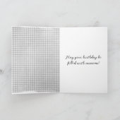 Verjaardag Wildbloemen op Silver Gingham Kaart (Binnen)