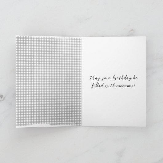 Verjaardag Wildbloemen op Silver Gingham Kaart (Binnen)