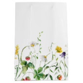 Verjaardag Wildbloemen op wit Medium Cadeauzakje (Achterkant)