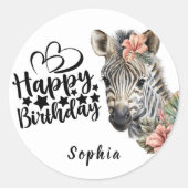 Verjaardag Wilde Safari Dierlijke Sticker (Voorkant)