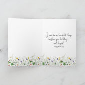 Verjaardag Wildflower Gift op Rusty Door Handle Kaart (Binnen)