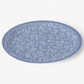 Verjaardag Willekeurig Nummer Patroon Blauw/Wit 20 Papieren Bordje (Gekanteld)