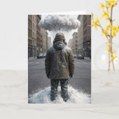 Verjaardag Winter Humor Sneeuw Wolk Kaart (Gele Bloem)