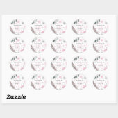 Verjaardag Winter Pink Ronde Sticker (Vel)