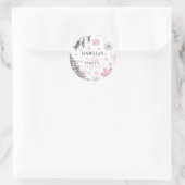 Verjaardag Winter Pink Ronde Sticker (Tas)