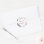 Verjaardag Winter Pink Ronde Sticker (Envelop)