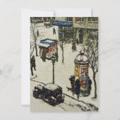 Verjaardag  Winter Street Scene antiek Auto Kaart (Achterkant)