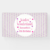 Verjaardag Winter Wonderland Spandoek (Horizontaal)
