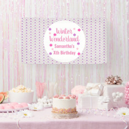 Verjaardag Winter Wonderland Spandoek