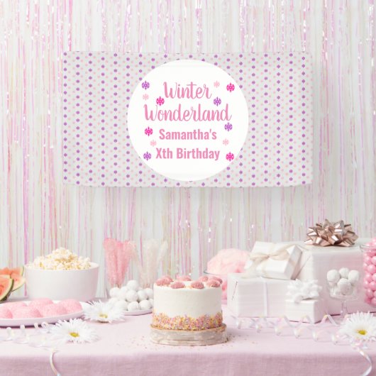 Verjaardag Winter Wonderland Spandoek (Feest)