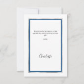 Verjaardag wit blauw elegant bedankkaart (Achterkant)