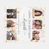 Verjaardag wit goud vrienden foto collage fleece deken (Voorkant (Horizontaal))