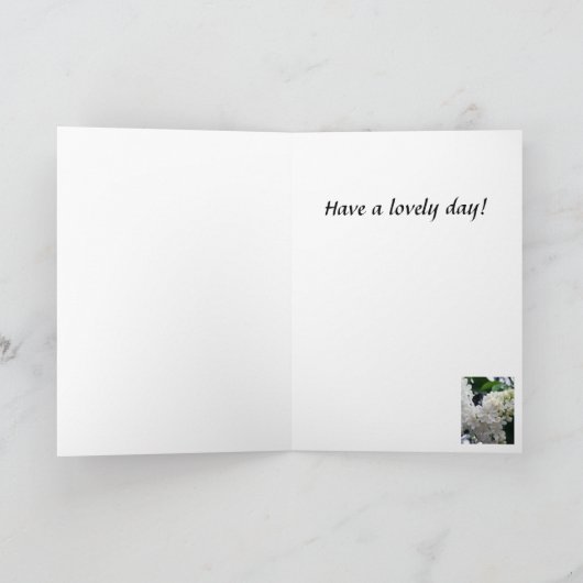 Verjaardag Wit Lila Kaart (Binnen)