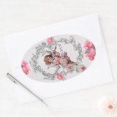 Verjaardag - wit linnen - Sticker (Envelop)