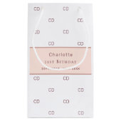 Verjaardag wit rose goud monogram minimalist klein cadeauzakje (Achterkant)