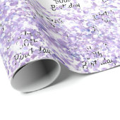 Verjaardag wit violet lavendel glitter naam cadeaupapier (Rol Hoek)