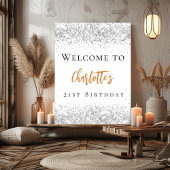 Verjaardag wit zilver goud welkom poster