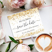 Verjaardag witgoud budget save the date flyer