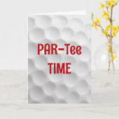 Verjaardag Witte Golfbal Gerimpeld Ontwerp Kaart (Gele Bloem)
