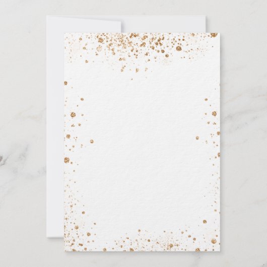 Verjaardag witte gouden ballonnen glitters droppen kaart (Achterkant)